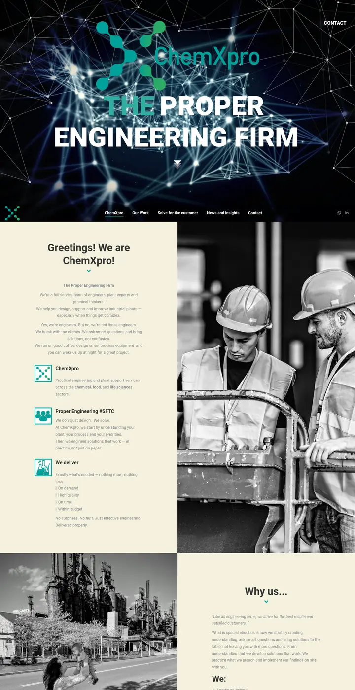 Website van ChemXpro, chemie, gemaakt door Triggerz